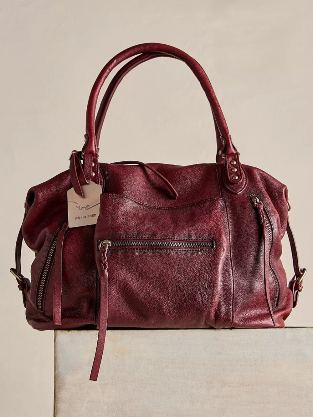 FREE PEOPLE We The Free Emerson LARGE Tote Bag In Red Rock NWT